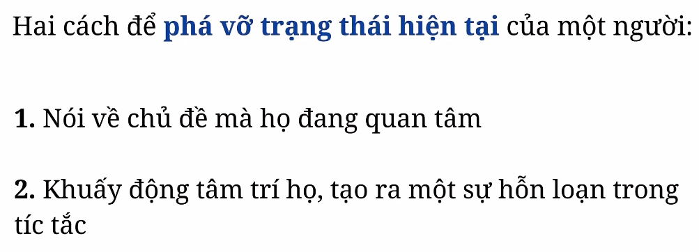 Cách phá vỡ trạng thái KH